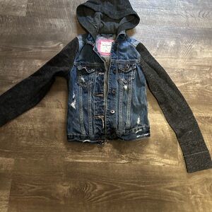 Abercrombie Kids Denim Jacket with Charcoal Sleeves